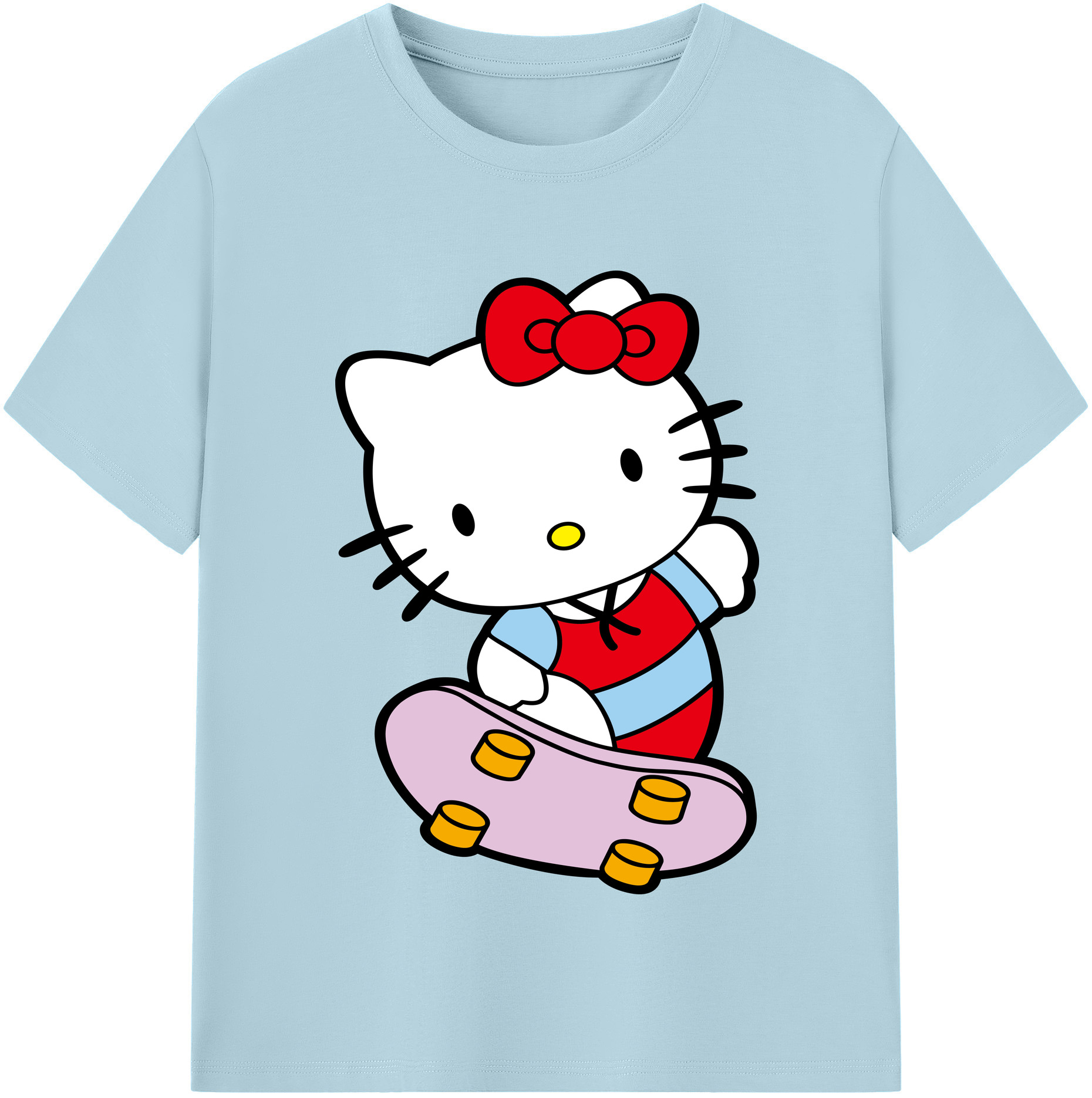 （画像用） Hello Kitty ハローキティ 綿100％半袖Tシャツ（フロントプリント）